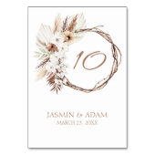 ボホテラコッタブラウンドライドフローラ結婚リース テーブルナンバー (正面)