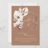 ボホテラコッタブラウンドライドフローラ結婚リース 招待状 (正面)