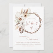 ボホテラコッタブラウンドライドフローラ結婚リース 招待状 (正面)