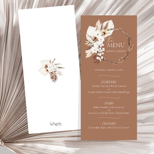 ボホテラコッタブラウンフローラリース結婚ズメニュー