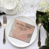 ボホテラコッタブラウン抽象芸術ミニマリストサイト オールインワン招待状