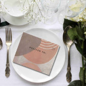 ボホテラコッタブラウン抽象芸術ミニマリストサイト オールインワン招待状