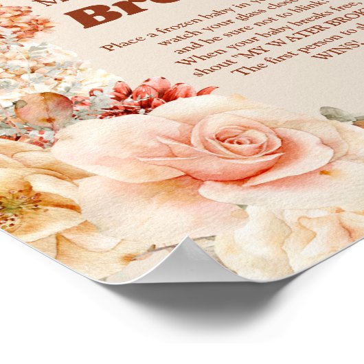 ボホテラコッタブルゴーニュさび私の水がゲームを壊した ポスター (角)