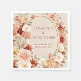 ボホテラコッタブルゴーニュフローラユーカリプタナプキン スタンダードカクテルナプキン