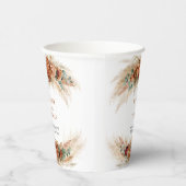 ボホテラコッタブルゴーニュフローラ結婚ユーカリ 紙コップ (右)