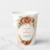 ボホテラコッタブルゴーニュフローラ結婚ユーカリ 紙コップ (裏面)