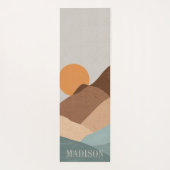 ボホテラコッタブルーサンマウンテンズ抽象芸術 ヨガマット (裏面)