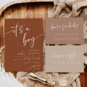 ボホテラコッタベビーシャワー招待状その少年 招待状