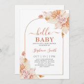 ボホテラコッタベビーシャワー招待状 招待状 (正面/裏面)