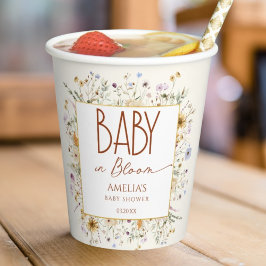 ボホテラコッタベビーシャワー 紙コップ