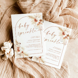 ボホテラコッタベビー散水シャワー 招待状