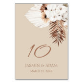 ボホテラコッタベージュパンパスグラス結婚フローラ テーブルナンバー (正面)