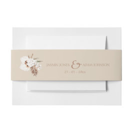 ボホテラコッタベージュパンパスグラス結婚フローラ 招待状ベリーバンド