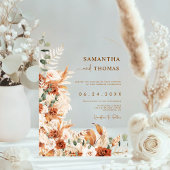 ボホテラコッタボタニカルパンパスエレガンス結婚ズ アクリル招待状