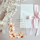 ボホテラコッタボタニカルパンパスエレガンス結婚ズ アクリル招待状