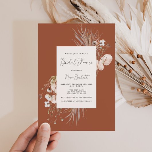 ボホテラコッタボタニカルブライダルシャワー 招待状