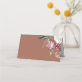 ボホテラコッタボタニカル結婚フローラテーブル プレイスカード (裏面)