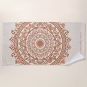 ボホテラコッタマンダラ名前をカスタムする ビーチタオル (正面)