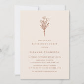 ボホテラコッタミニマリストフローラ退職パーティー 招待状 (正面)