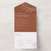ボホテラコッタミニマリスト結婚葉 オールインワン招待状 (内側)