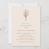 ボホテラコッタミニマルフローラブライダルシャワー 招待状 (正面)