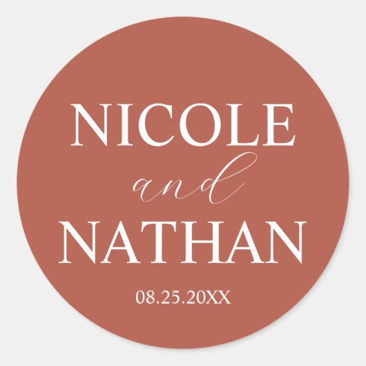 ボホテラコッタラストアース結婚トーン ラウンドシール (正面)