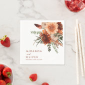 ボホテラコッタラストウォーターカラー結婚フローラ スタンダードカクテルナプキン (インサイチュ)