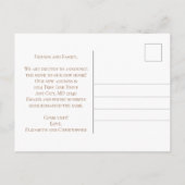 ボホテラコッタラストベージュフローラスクリプト移動 案内ポストカード (裏面)