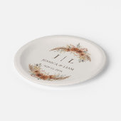 ボホテラコッタラスト秋フローラ結婚ズ ペーパープレート (アングル)