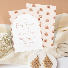 ボホテラコッタレインボーアーチベイビーシャワースクリプト 招待状