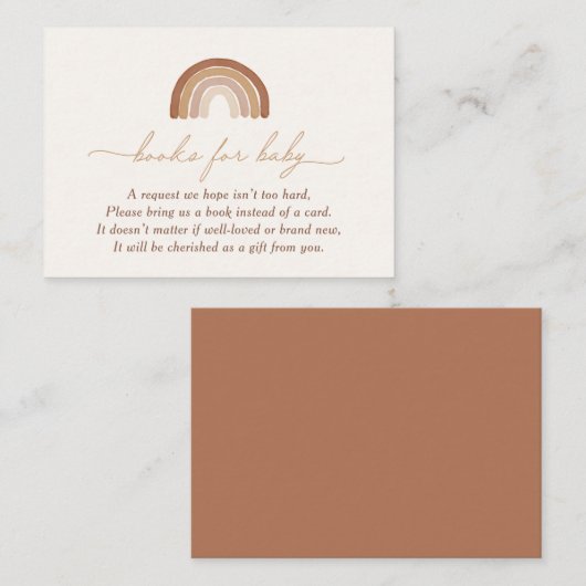 ボホテラコッタレインボーブックベビー エンクロージャーカード (正面/裏面)