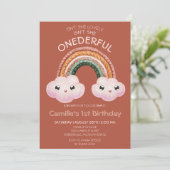 ボホテラコッタレインボーブルーズ1st誕生日 招待状 (スタンド正面)