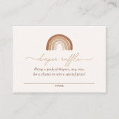 ボホテラコッタレインボーベビーシャワーおむつラッフル エンクロージャーカード (正面)