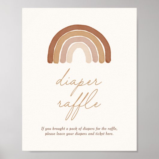 ボホテラコッタレインボーベビーシャワーおむつラッフル ポスター (正面)