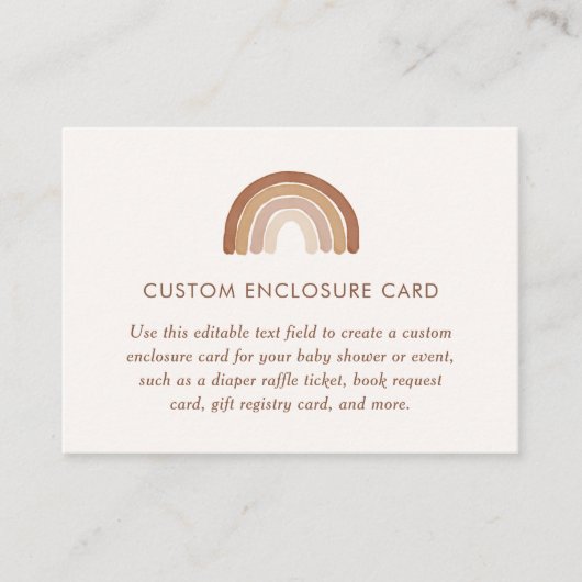 ボホテラコッタレインボーベビーシャワーカスタム エンクロージャーカード (正面)