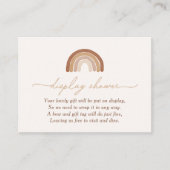 ボホテラコッタレインボーベビーシャワーディスプレイシャワー エンクロージャーカード (正面)