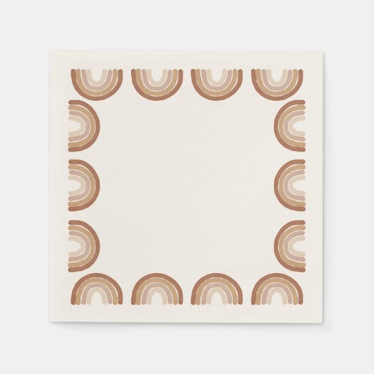 ボホテラコッタレインボーベビーシャワー スタンダードカクテルナプキン (正面)