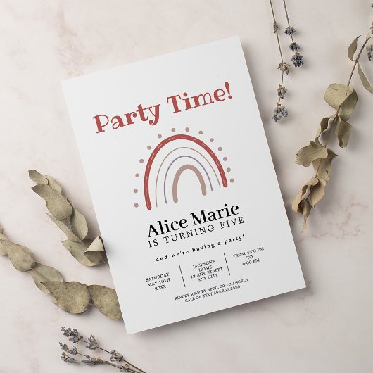ボホテラコッタレインボー誕生日 招待状