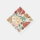 ボホテラコッタレトロ抽象芸術フローラ結婚ズ スタンダードカクテルナプキン (角)