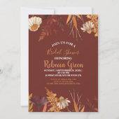 ボホテラコッタワイルドフラワーオータムブライダルシャワー 招待状 (正面)