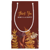 ボホテラコッタワイルドフラワーオータム秋の結婚式 スモールペーパーバッグ (正面)