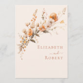 ボホテラコッタワイルドフラワーズ秋の結婚式プログラム プログラム (正面)