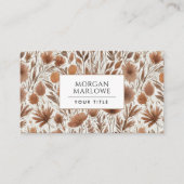 ボホテラコッタワイルドフラワーフローラルパターン 名刺 (正面)