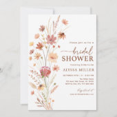 ボホテラコッタワイルドフラワーブライダルシャワー 招待状 (正面)