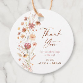 ボホテラコッタワイルドフラワーベビーシャワー フェイバータグ