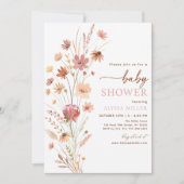 ボホテラコッタワイルドフラワーベビーシャワー 招待状 (正面)