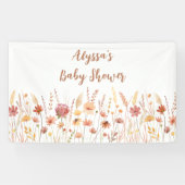 ボホテラコッタワイルドフラワーベビーシャワー 横断幕 (横)