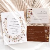 ボホテラコッタワイルドフラワー結婚式招待状 招待状