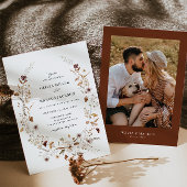 ボホテラコッタワイルドフラワー結婚式招待状 招待状