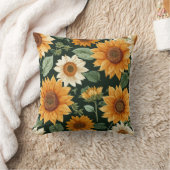 ボホテラコッタヴィンテージひまわり模様 クッション (ブランケット)